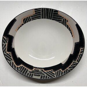 SANGO Larry Laslo Dimension Black Oval Soup Cereal Bowls 7.875" x 7.125" - EUC